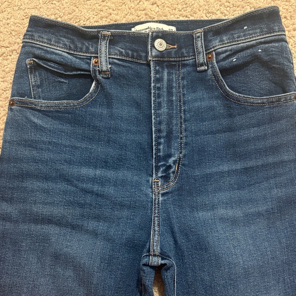 Abercrombie & Fitch Dark Blue Wide Leg Jeans - Picture 3 of 11